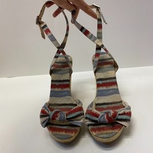 Splendid Multicolor Striped Fabric Stap Sandals